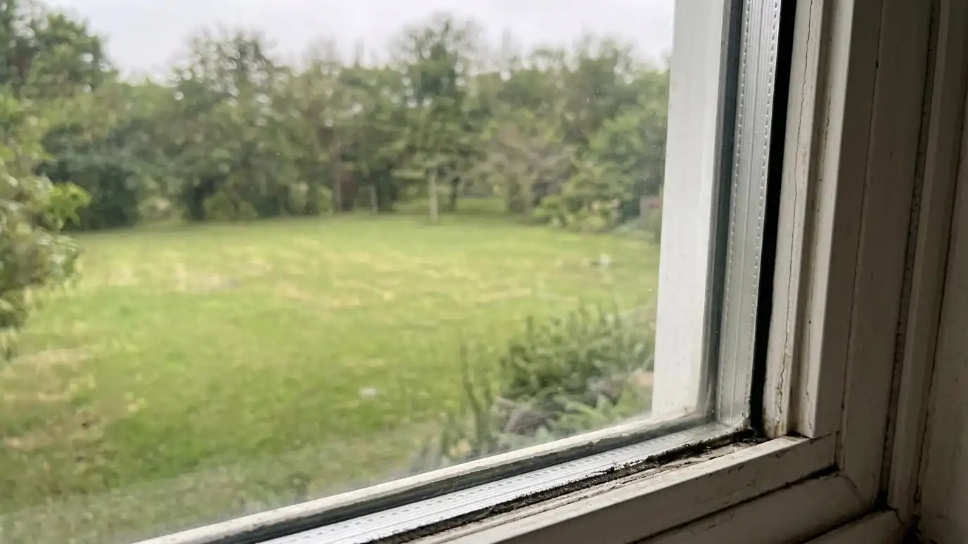 After: A foggy window made clear again | Music City Windows After: a living room window with the same window with a new glass unit, clear and bright with a crisp view of the lawn