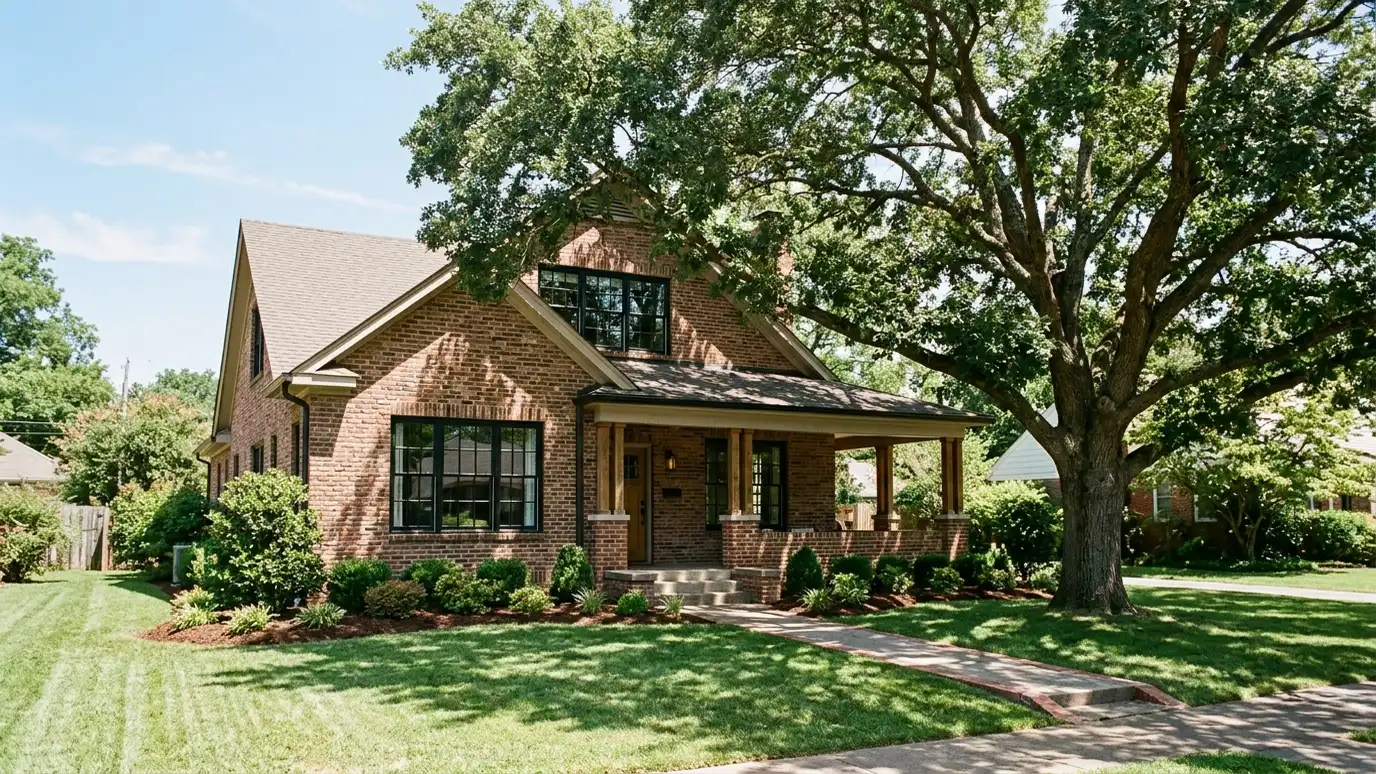 A well-kept home in Clarksville, Tennessee with clean new windows on a quiet street