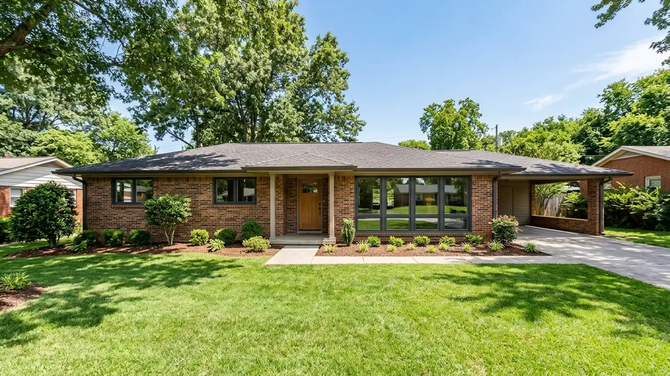 A well-kept home in Donelson, Tennessee with clean new windows on a quiet street