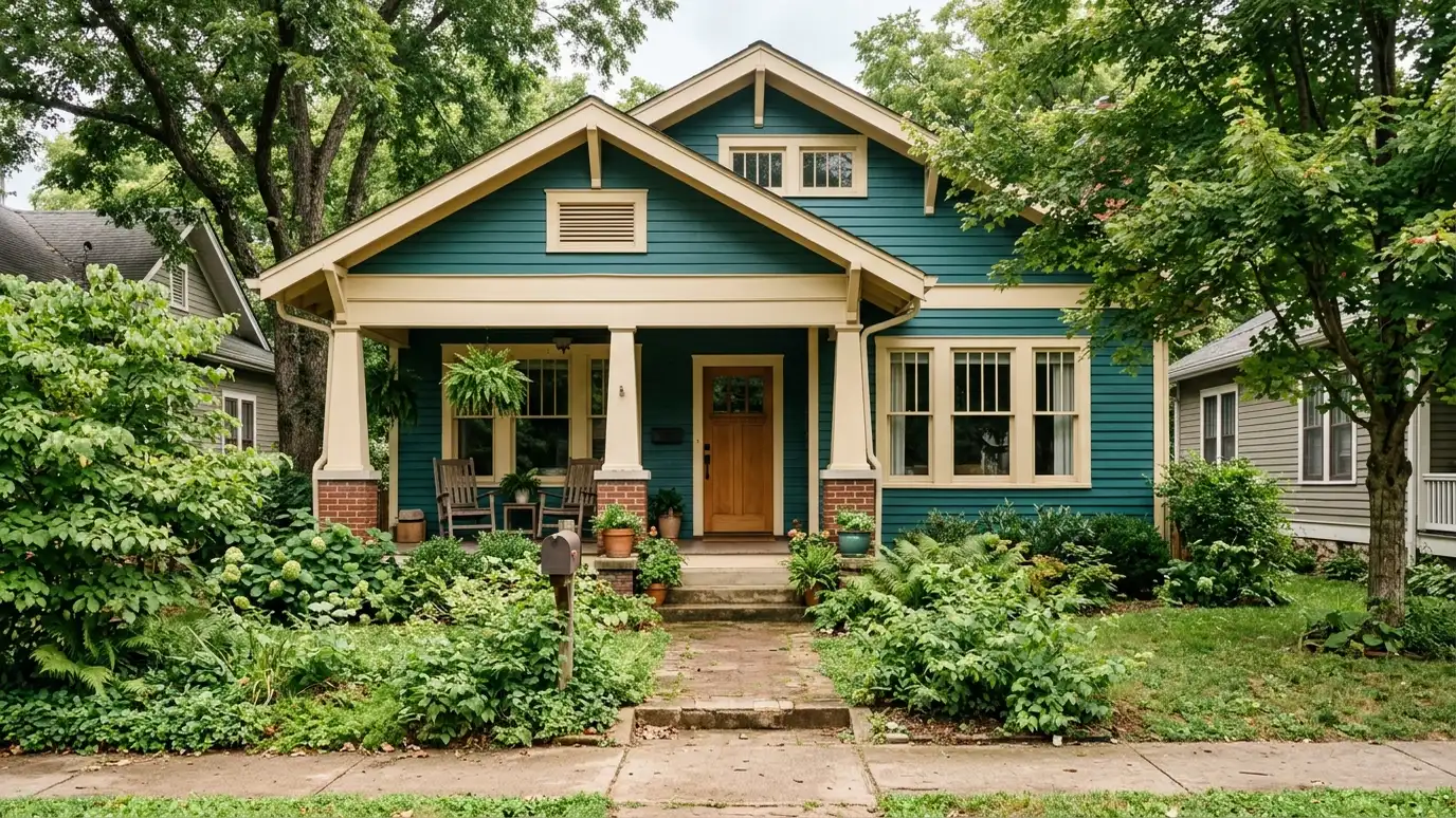A well-kept home in East Nashville, Tennessee with clean new windows on a quiet street