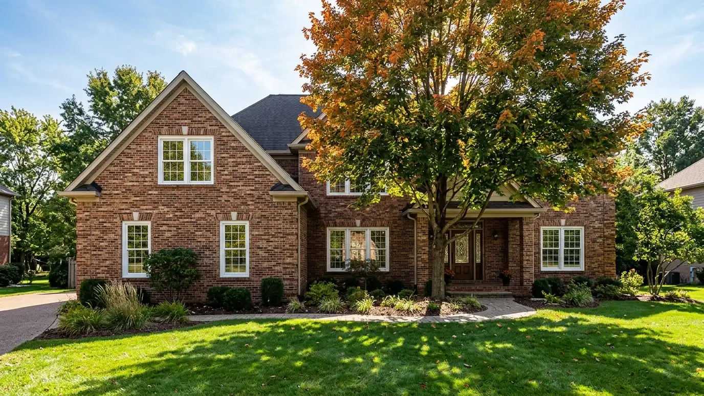 A well-kept home in Hermitage, Tennessee with clean new windows on a quiet street