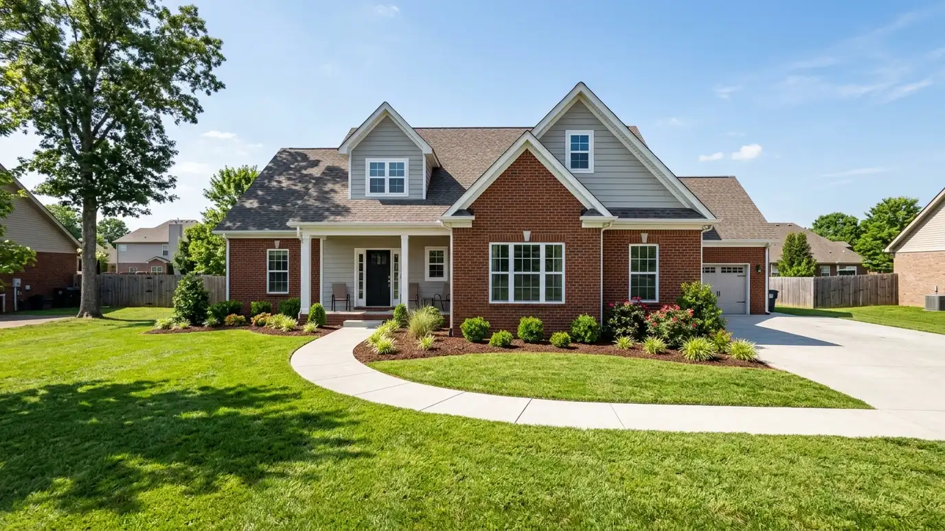 A well-kept home in La Vergne, Tennessee with clean new windows on a quiet street