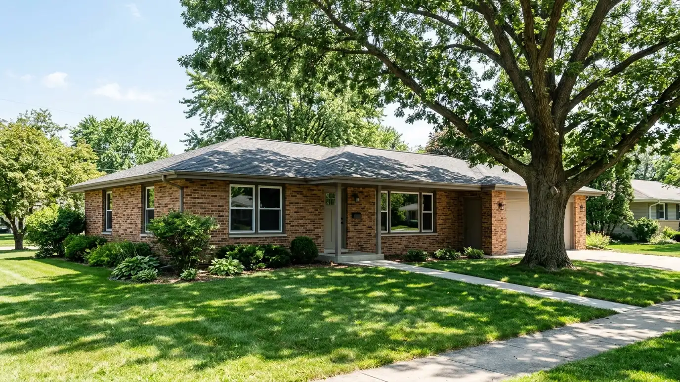 A well-kept home in Madison, Tennessee with clean new windows on a quiet street