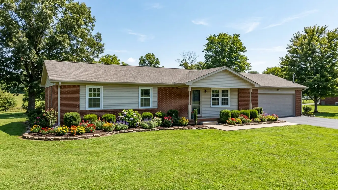 A well-kept home in Mt. Pleasant, Tennessee with clean new windows on a quiet street